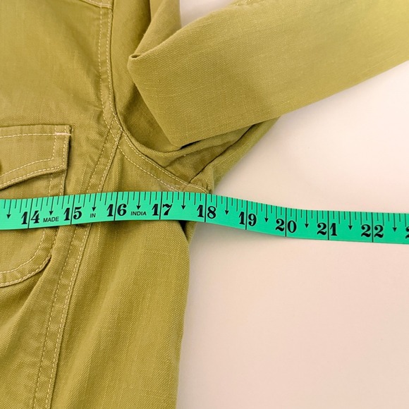 Sigrid Olsen Jacket Size 6 Green Utility Button Front Cotton Blend - Picture 7 of 10